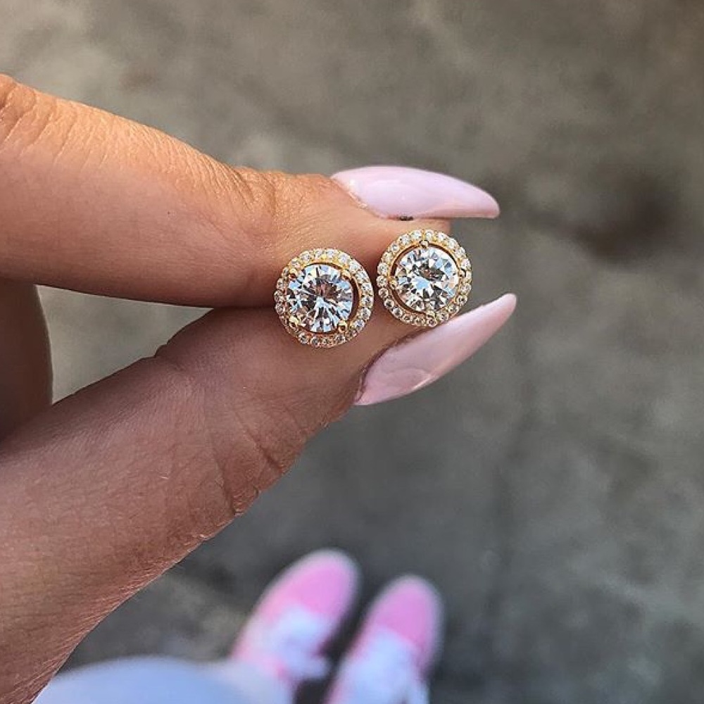 Gold Lollipop Crystal Earrings